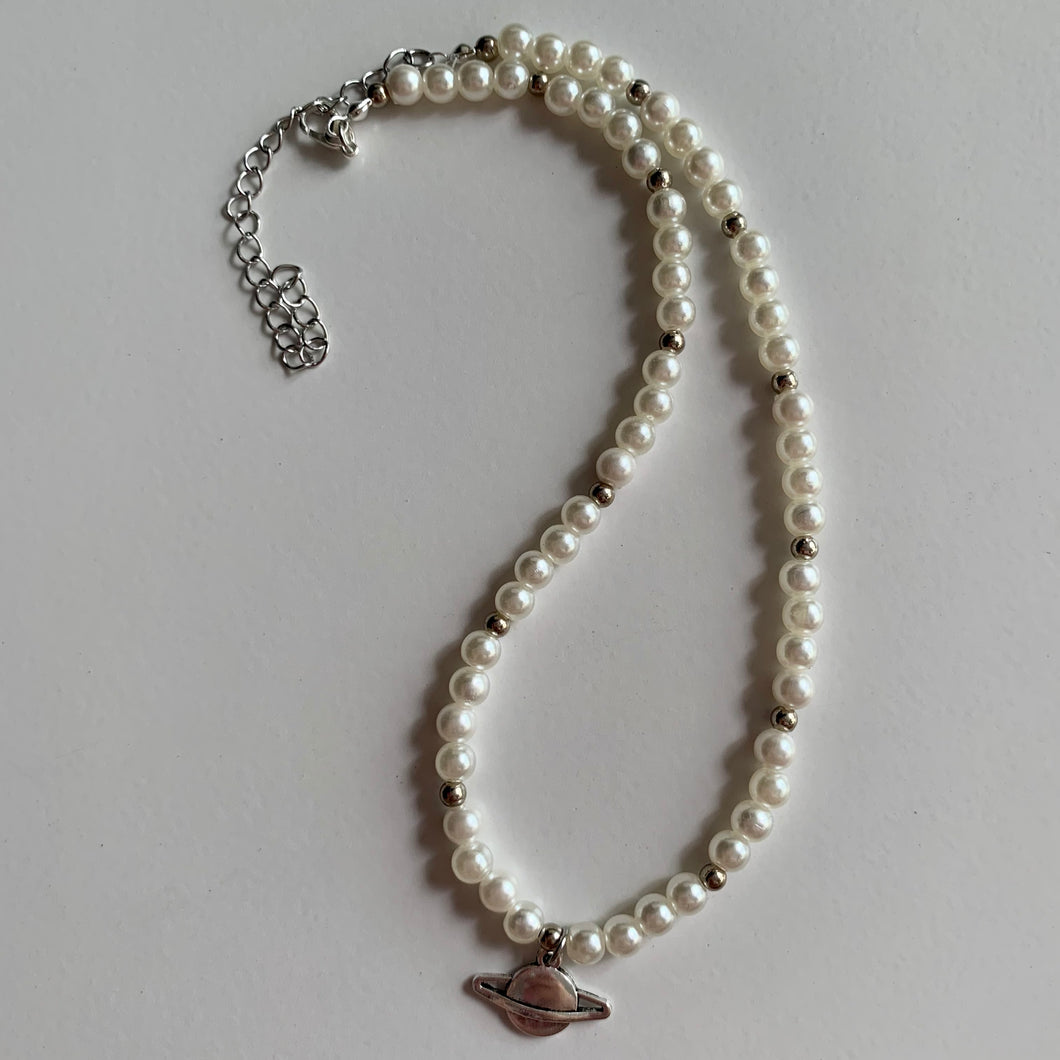 Saturn Pearl Necklace